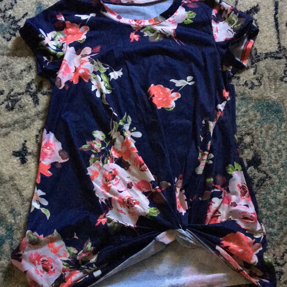 Floral navy shirt